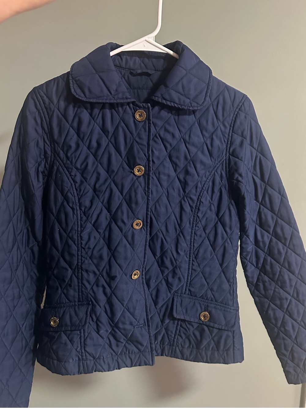 Lilly Pulitzer Navy Quilted ladies small Button-Front Puffer Jacket